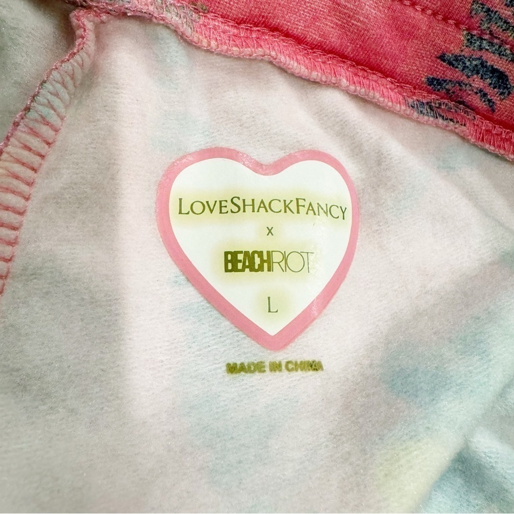 LoveShackFancy x Beach Riot Banded Sweatpants Joggers Pink Size Large - Picture 8 of 9